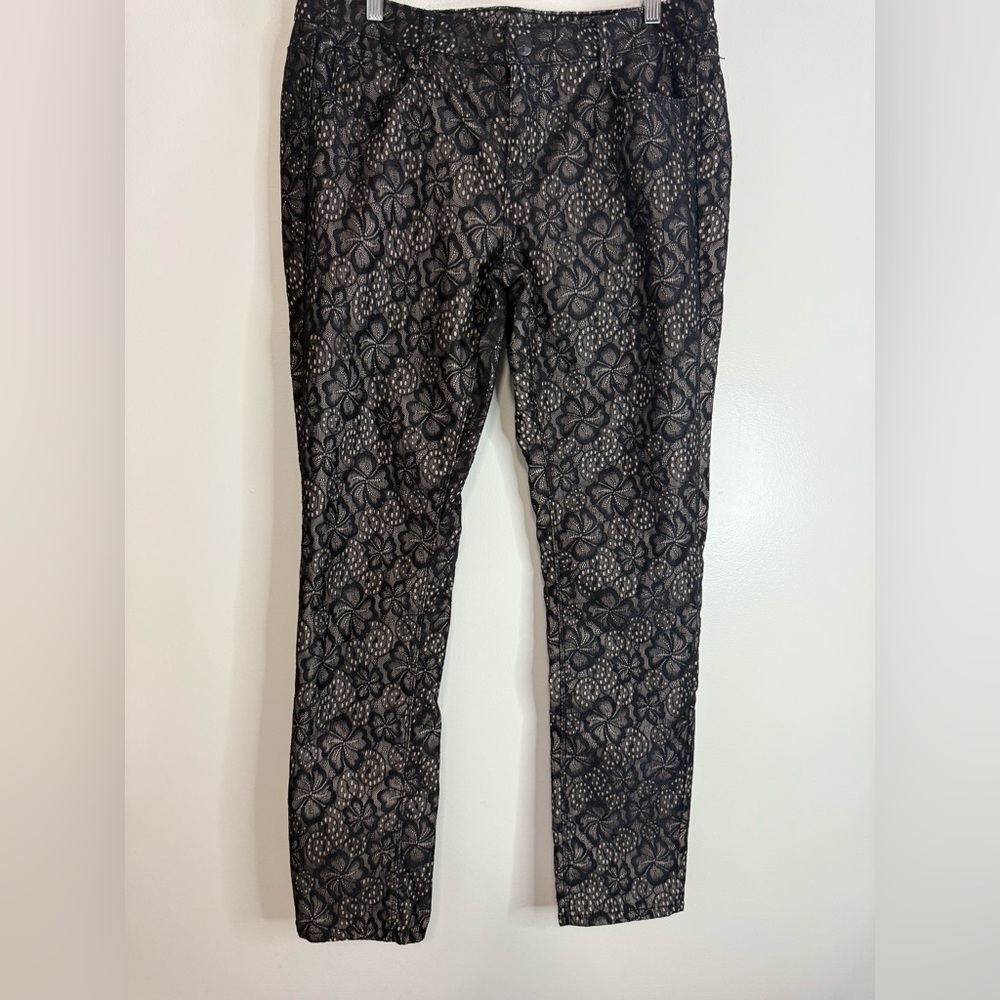 Metaphor Black lace Pants straight leg pant In size 12